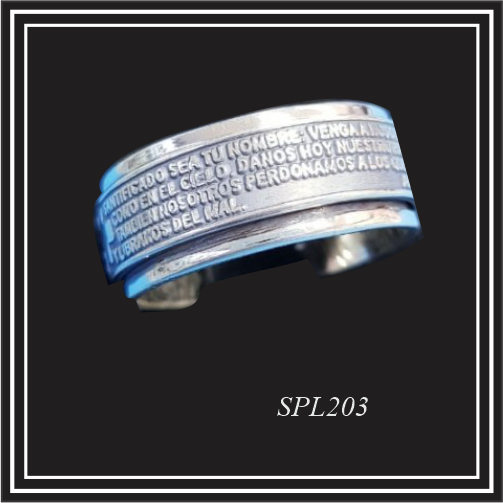 The Lord's Prayer in Spanish Silver Fidget Ring